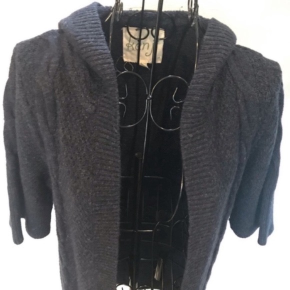 Kenji Angora Blend Short Sleeve Open Cardigan Sz S - Picture 5 of 9